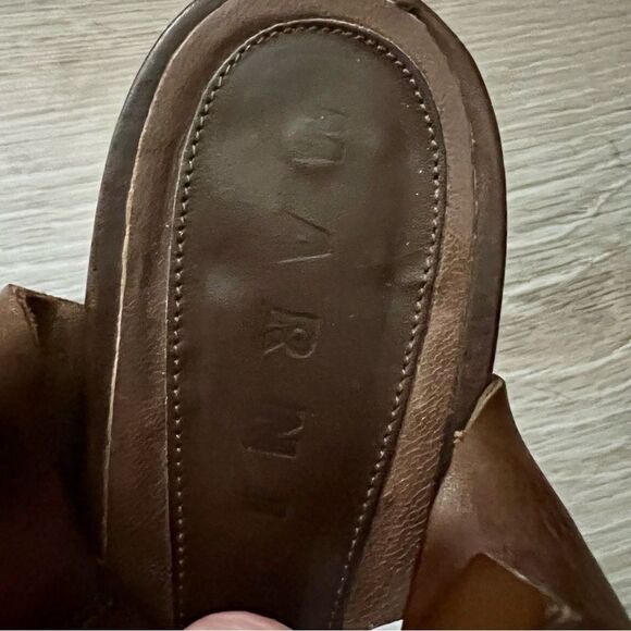 Marni Brown Leather Cutout Slingback Platform Wedge Wood 5” Heel 40 8.5 - Picture 9 of 16